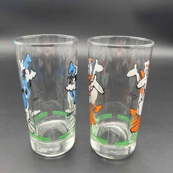 Vintage 1984 Disney 4 Glasses Hooks Drug Store Mickey Minnie Goofy Donald Duck - Picture 9 of 15